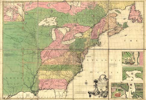 Map of British and French holdings in North America.