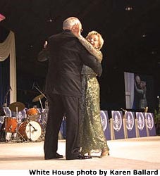 Photo of Vice President and Mrs. Cheney dancing. White House photo by Karen Ballard