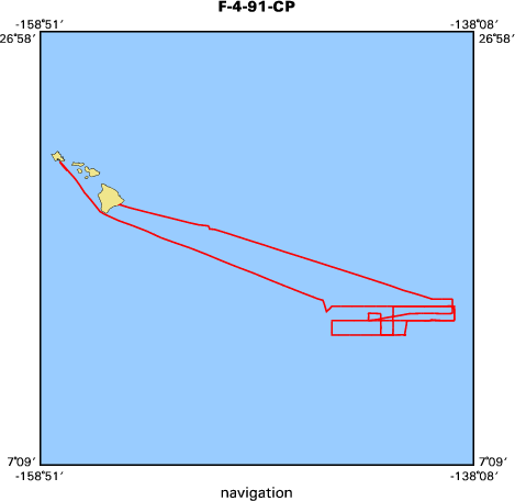 F-4-91-CP map of where bathymetry equipment operated