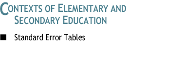 Contexts of Elementary and Secondary Education: Standard Error Tables