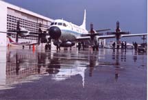 Hurricane hunter aircraft on the tarmac during an open house