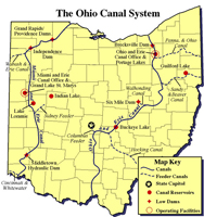 map of the Ohio canal system