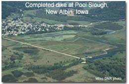 Aerial photo of a completed dike.