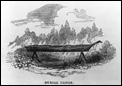 Chinook burial canoe, at mouth of Columbia River, in engraving made 1839