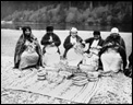 Native American women making baskets, Olympic Peninsula, 1926