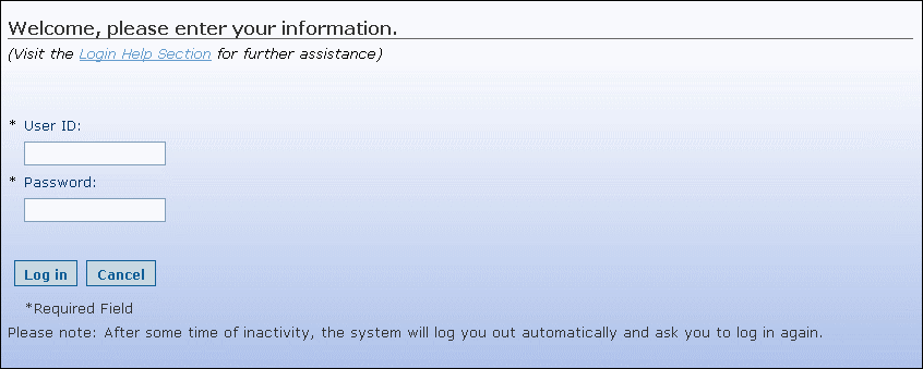 Login dialog box