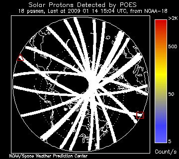 Solar Protons in Northern Hemisphere