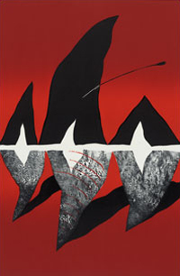 Zbigniew Lutomski's "Znaki II" ("Signs II"), color woodcut, 1993