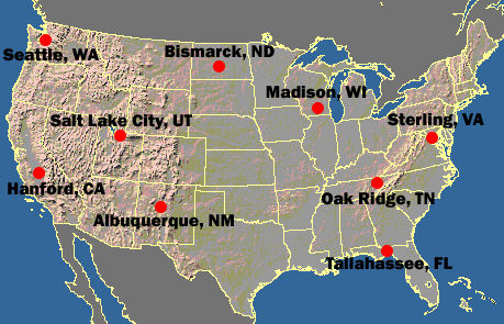 US map showing ISIS site locations