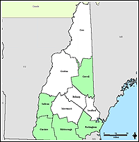 Mapa de condados declarados del emergencias 3211