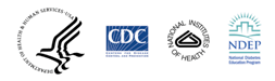 HHS, CDC, NIH, and NDEP logos