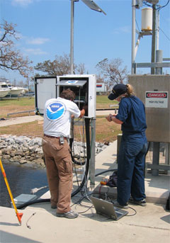 water level station being repaired