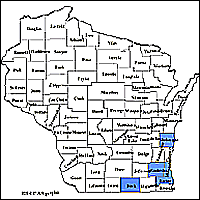 Map of Declared Counties for Disaster 1238