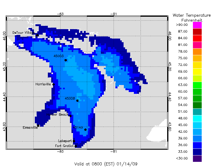 Lake Huron Water Temperature Forecast