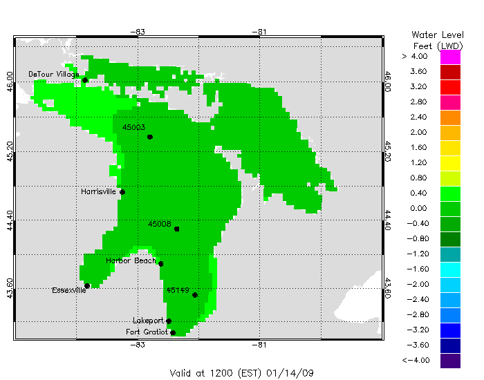 Lake Huron Water Level Nowcast