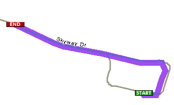 Map showing path from Helena Regional Airport to the Helena Airports District Office.