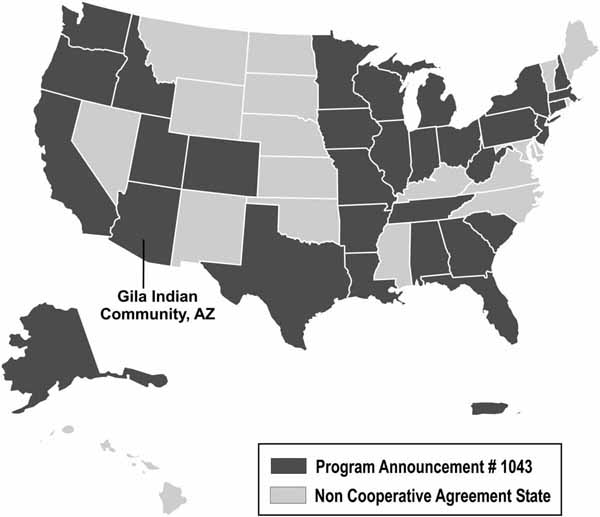 Map shows ATSDR Cooperative Agreement Partners