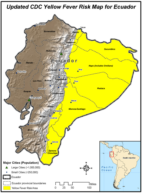 Updated yellow fever risk map of Ecuador