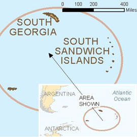 Map - South Georiga, South Sandwich Islands