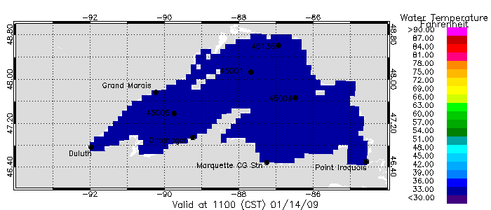 Lake Superior Water Temperature Nowcast
