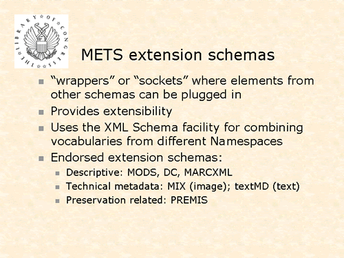 METS extension schemas