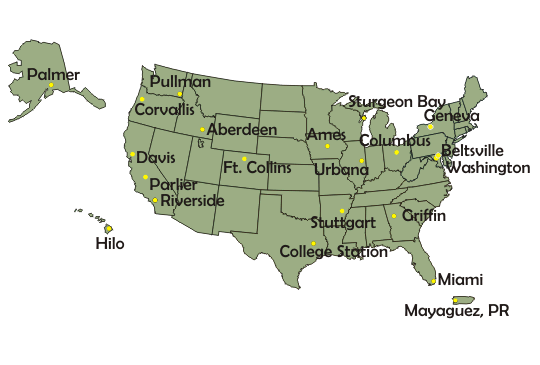 Image of US with Repository cities listed and links to repositories