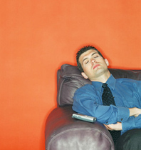 a man falling asleep in odd hours