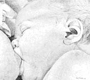 Picture demonstrating a good latch for breastfeeding