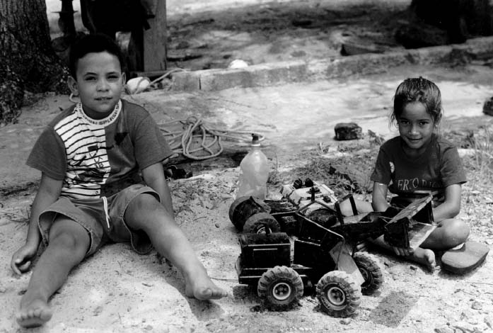 children at the beach