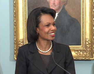 Secretary Rice delivers remarks and presentation of awards at the ceremony for international human rights.