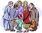 Illustration: a group of people meeting together