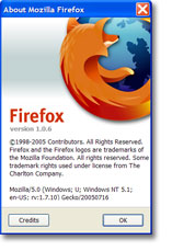 Firefox version window