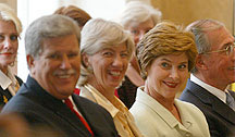 Preserve America representatives sit with Laura Bush