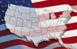 U.S. map and American flag