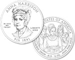 Anna Harrison First Spouse Line Art