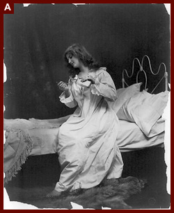 Fritz W. Guerin, photographer. [Young women modeling: pouring spoon of medicine], c1901.