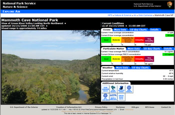 Mammoth Cave NP webcam page