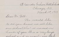 Letter from student at Alexander Graham Bell School, Chicago, Illinois, 1917