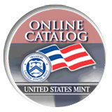 U.S. Mint Logo with words "Online Catalog"