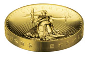 Double Eagle Gold Coin Edge-Lettering