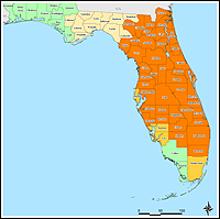 Map of Declared Counties for Disaster 1545