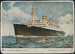 Picture postcard of the SS St. Louis.  Decisions by individuals and by governments drastically impacted the fate of millions of individuals, including the passengers on the S.S. St. Louis.