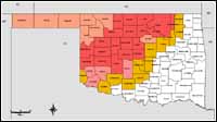 Map of Declared Counties for Disaster 1401