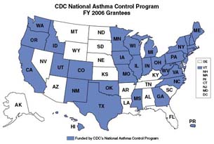 Asthma Control Program Activities Map