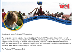 Project WET Foundation News Masthead