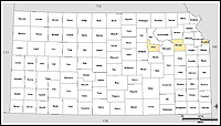 Map of Declared Counties for Disaster 1535