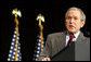 President George W. Bush addresses an audience Saturday, Feb. 3, 2007, at the House Democratic Caucus Issues Conference in Williamsburg, Va. White House photo by Shealah Craighead