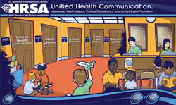 Main screen for Unified Health Communication 101: Addressing Health Literacy, Cultural Competency, and Limited English Proficiency. 
