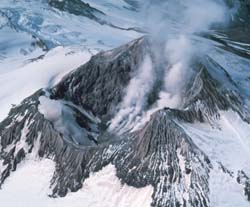 A volcanic crater at Katmai. (NOAA)