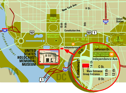 Map of the National Mall and Museum area